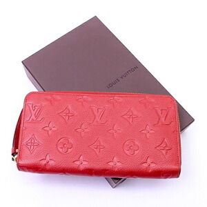 Louis Vuitton Zippy Wallet Empreinte Leather Long Round Zipper Red